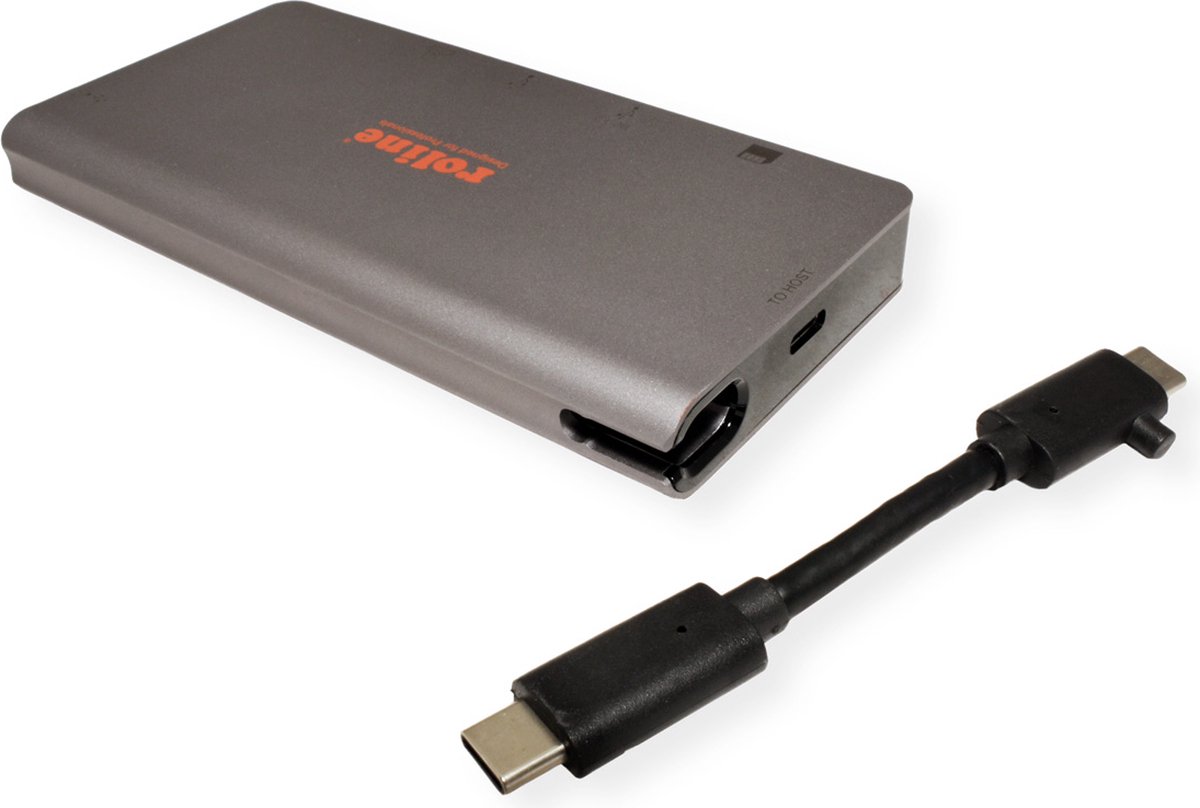 ROLINE USB Type C docking station, HDMI 4K, VGA, 2x USB 3.2 Gen 1, LAN, PD, kaartlezer