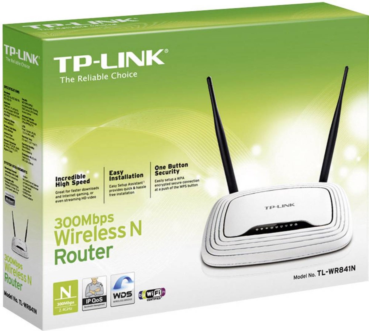 TP-Link TL-WR841N routeur sans fil Fast Ethernet Monobande (2,4 GHz) 4G  Noir, Blanc