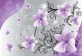 Fotobehang Flowers Floral Pattern | XL - 208cm x 146cm | 130g/m2 Vlies