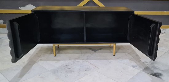 Tv meubel Porto Velho 150 cm zwart mangohout