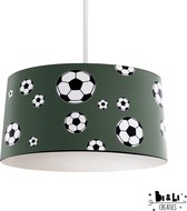 Hanglamp voetbal - kinder & babykamer - lampen - Groen - Olijfgroen - kunststof - 30x25cm - excl. lichtbron