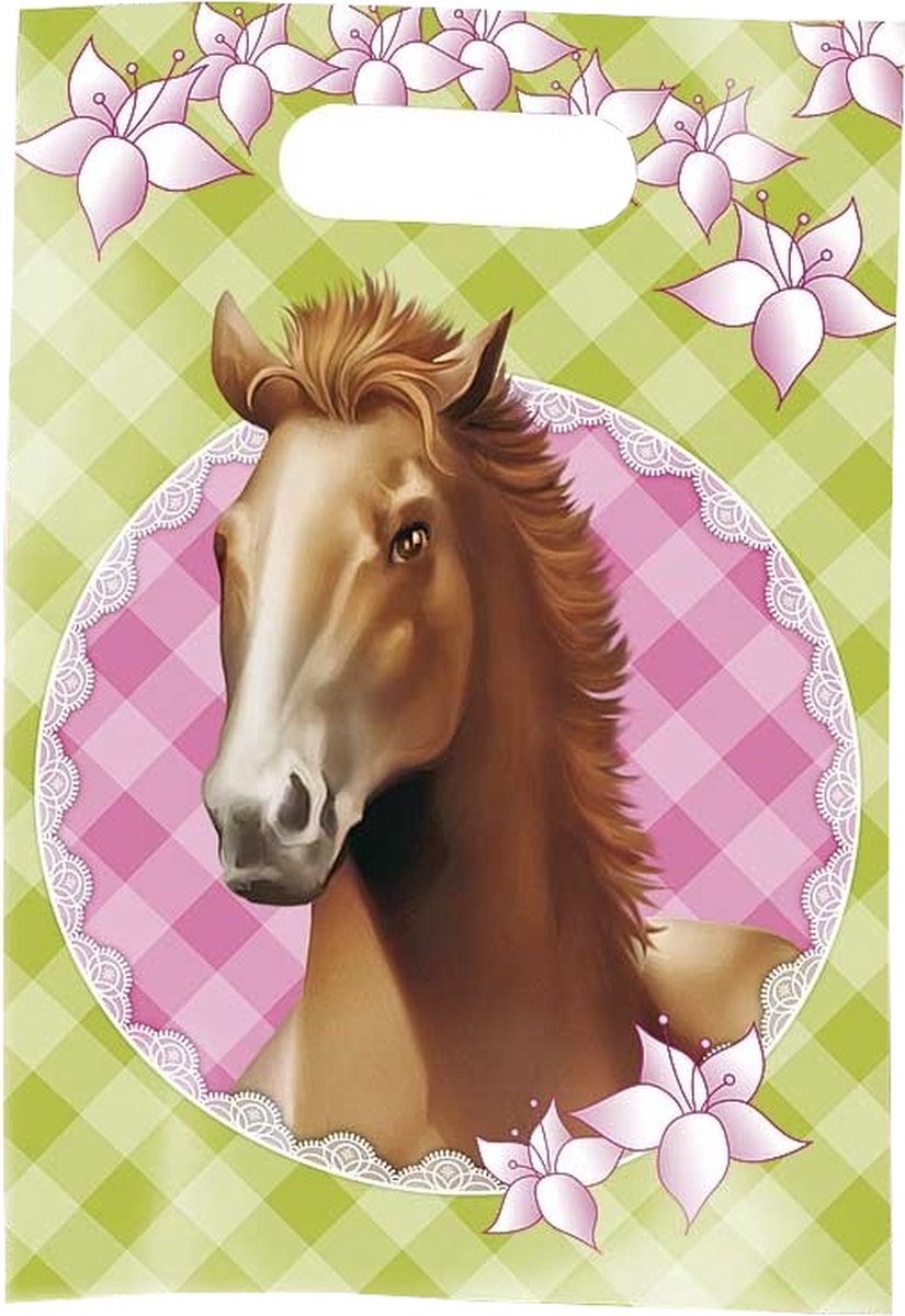Uitdeelzakjes Paarden - 6 stuks - Traktatie Zakjes - Uitdeelzakjes Kinderfeestje - Verjaardag - 16.5x25cm
