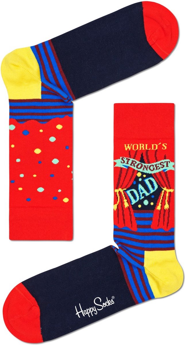 Happy Socks World´s Strongest Dad Sock - unisex sokken - Unisex - Maat: 36 - 40