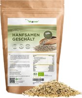 Graines de Chanvre Bio Pelées - Vit4ever - 1100 g (1,1 kg) - Premium: Origine Pays- Nederland - Source Naturelle de Protéines - Riche en Acides Gras Omega-3 - 100% Graines de Chanvre - Vegan
