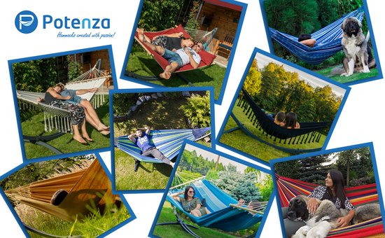 Hangmat met Standaard 2-Persoons PREMIUM– Stevig – Weerbestendig – Hangmatset – 5 Jaar Garantie – Draagkracht 220 kg – Grande Roma