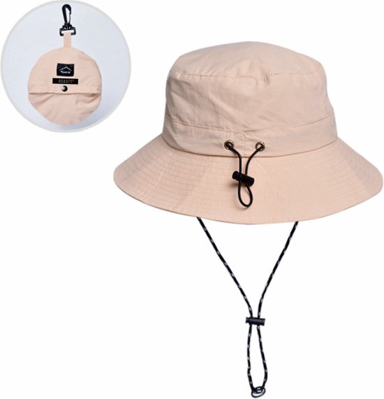 Boasty Bucket hat - Zonnehoed - Strandhoed UV bescherming - vissers hoedje - Beige - regenbestendig -opvouwbaar-kerstcadeau