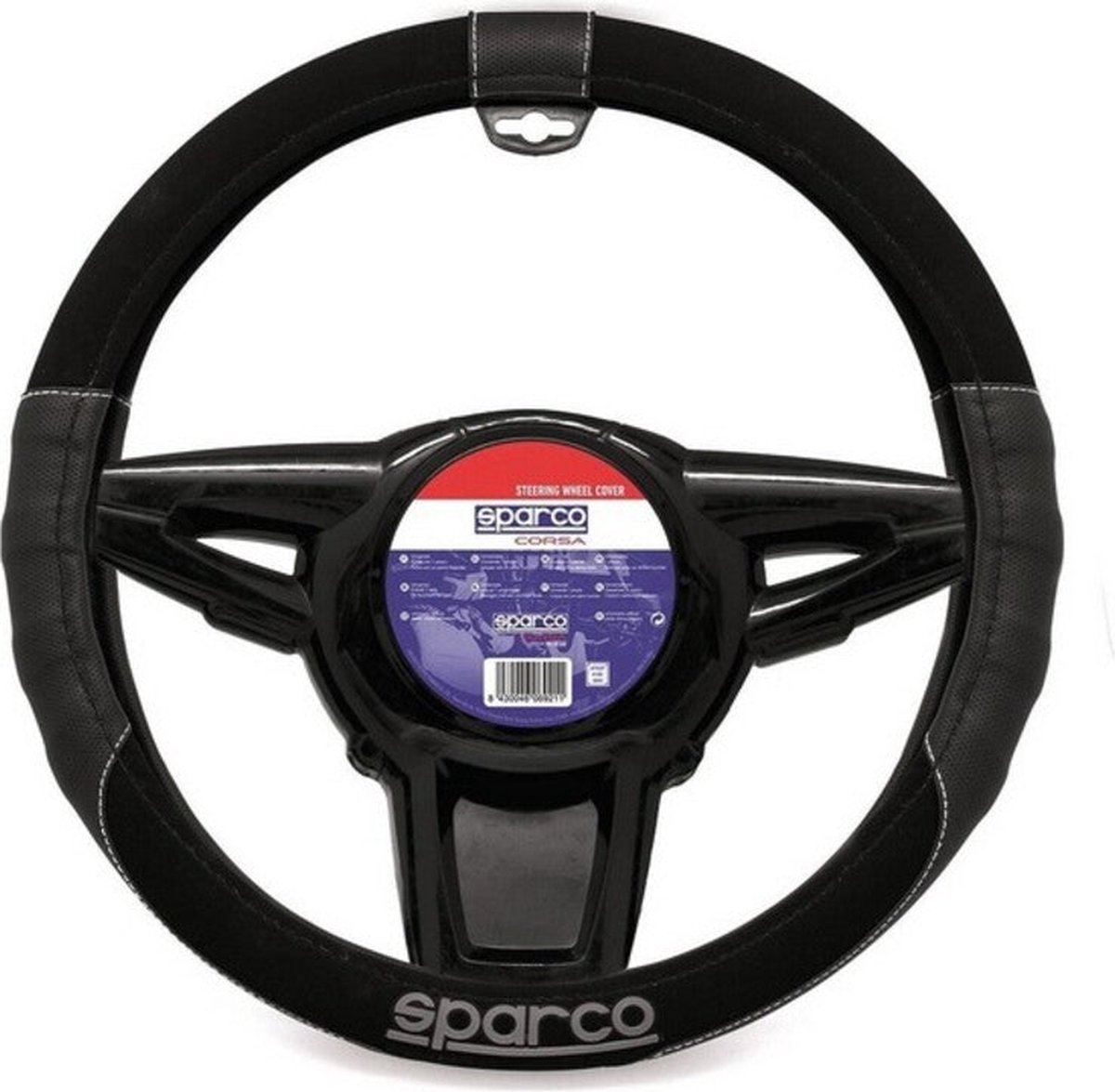 Sparco Stuurhoes Sport Universeel Kunstleer Zwart/grijs 38 Cm