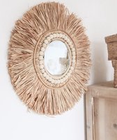 Spiegel natural gras - interieur - wandspiegel - babykamer - kinderkamer - decoratie -40cm