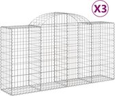 vidaXL-Schanskorven-3-st-gewelfd-200x50x100/120-cm-ijzer
