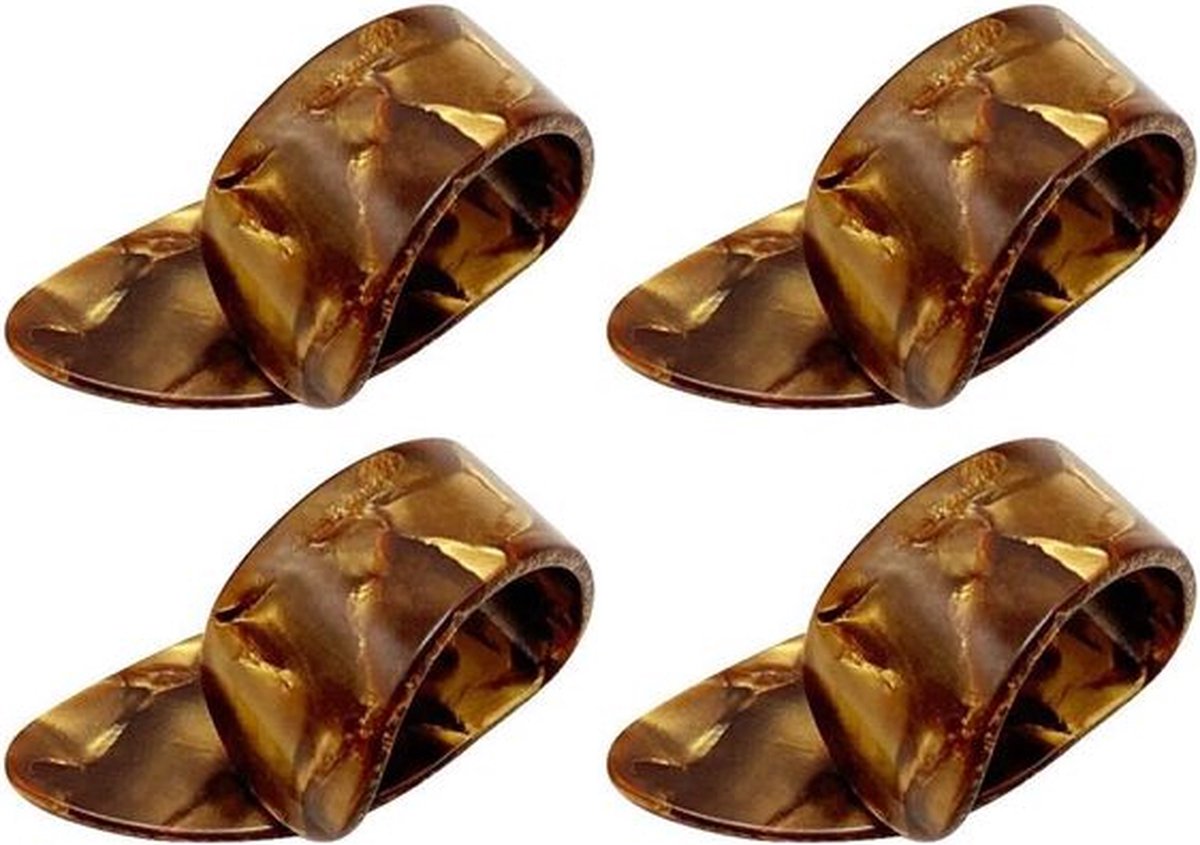 Vinger plectrum - gitaar - duim plectrum - 4 stuks - Chocolade