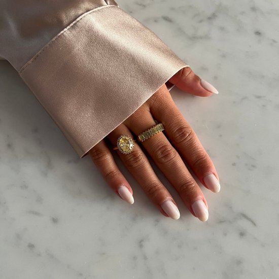 Ring Vintage Style Jonquil Stone Goud 18 karaat gouden plating