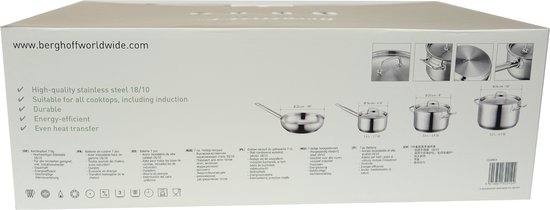 BergHOFF BergHOFF Essentials Kookpannenset met Comfort rvs deksel 7-delig