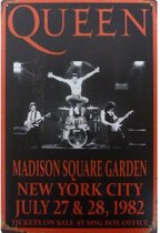 Metalen wandbord concertbord Queen Madison Square - 20 x 30 cm