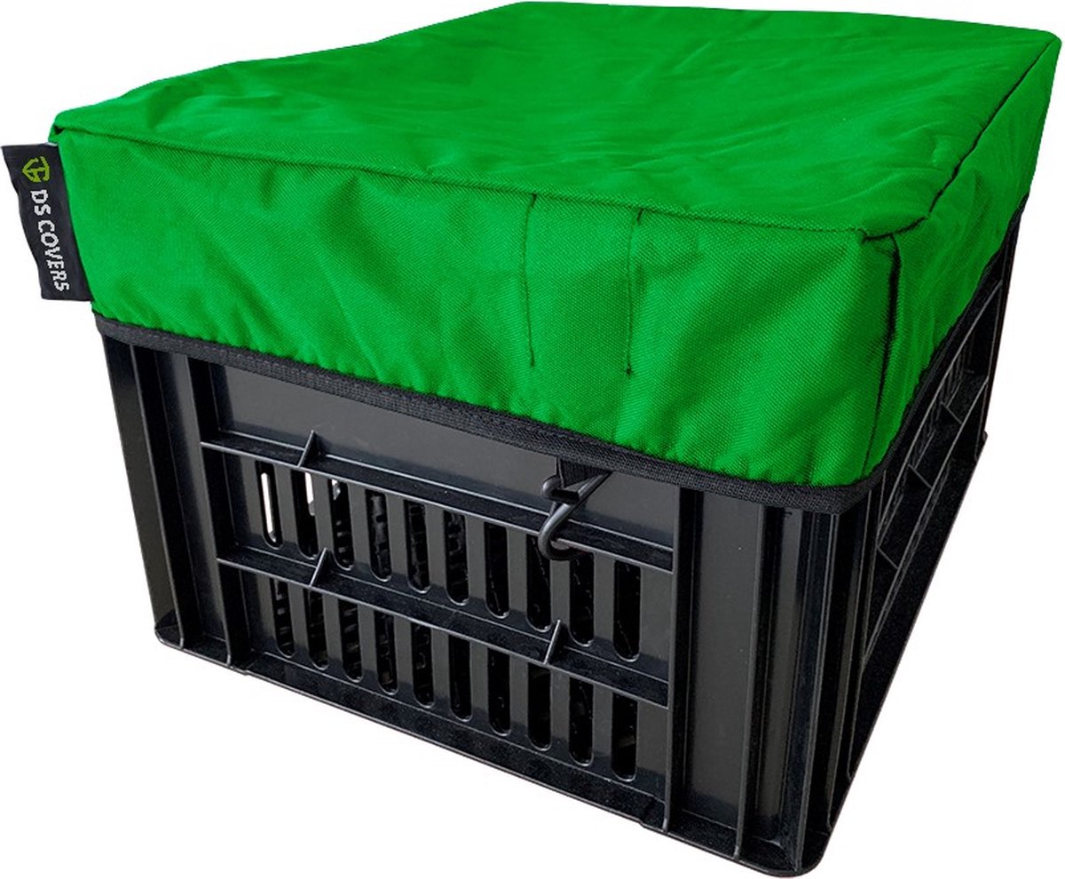 CRATE fietskrathoes van DS COVERS – Maat M 35x45cm – Outdoor – Groen – Waterdicht – UV bescherming – 600D polyester