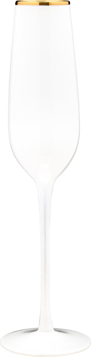 Vikko Décor Platinum Collectie - Champagne Glazen - Set van 4 Champagne Coupe - Flutes - Wit met Goud rand