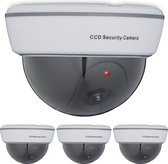 Relaxdays 4x dummy dome camera - nepcamera - knipperende led - binnen & buiten - wit