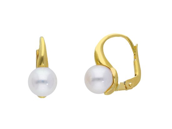 VALEDORO Premium Mila | Boucles d'oreilles | or blanc 18 carats | Perle