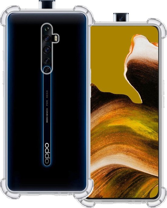 Hoes Geschikt voor OPPO Reno 2 Hoesje Shock Proof Case Hoes Siliconen - Hoesje Geschikt voor OPPO Reno 2 Hoes Cover Shockproof - Transparant