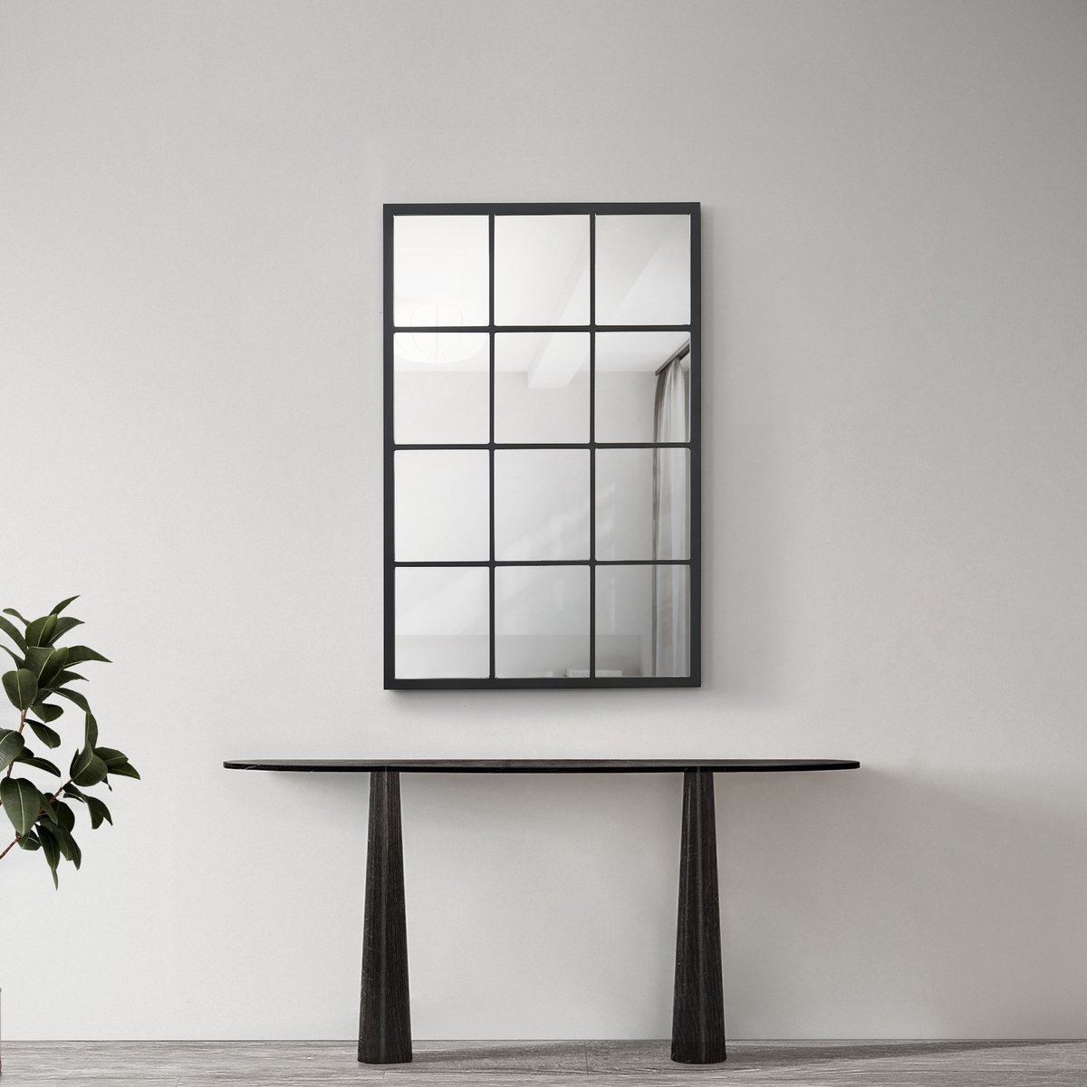 en.casa Spiegel Cupello hangend 90x60 cm zwart mat