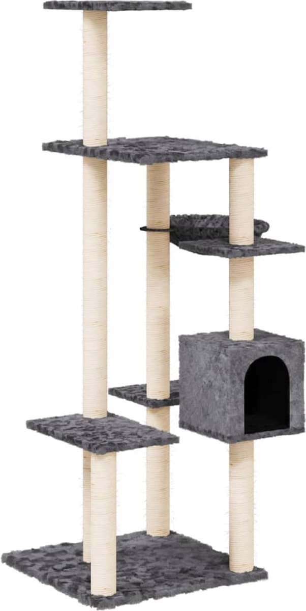 vidaXL-Kattenmeubel-met-sisal-krabpalen-142-cm-donkergrijs