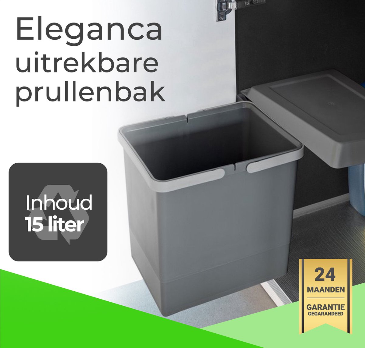 Eleganca afvalbak 15 Liter - Uittrekbare prullenbak - Inbouwafvalemmer -  Vuilnisbak... | bol.com