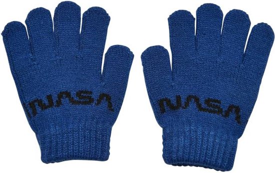 Mister Tee NASA - Knit Winterhandschoenen Kinderen - L/XL - Blauw