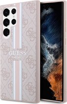 Guess 4G Printed Stripe Back Case - Geschikt voor Samsung Galaxy S23 Ultra (S918) - Roze