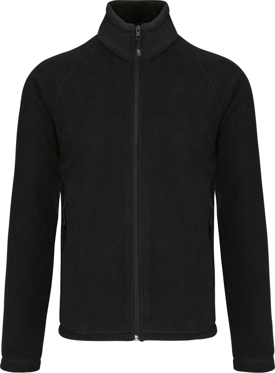 Kariban Microfleece met rits en raglanmouwen heren K917 Zwart