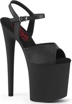 Pleaser - NAUGHTY-809 Sandaal met enkelband, Paaldans schoenen - US 7 - 37 Shoes - Zwart