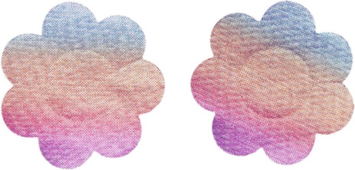 Goedkoopste Fever - Iridescent Rainbow Flower Nipple Cover Pasties - Multicolours