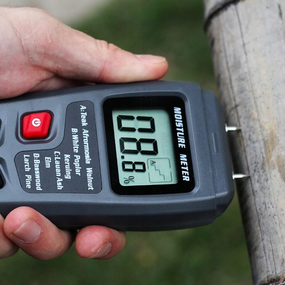 Proster Vochtigheidsmeter muur bolvorm sferische oplaadbare vochtmeter metselwerk met LCD-scherm 0-40mm analyse diepte voor hout en metselwerk