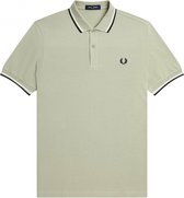 Fred Perry M3600 polo twin tipped shirt - pique - Seagrass / Snow White / Black - Maat: S
