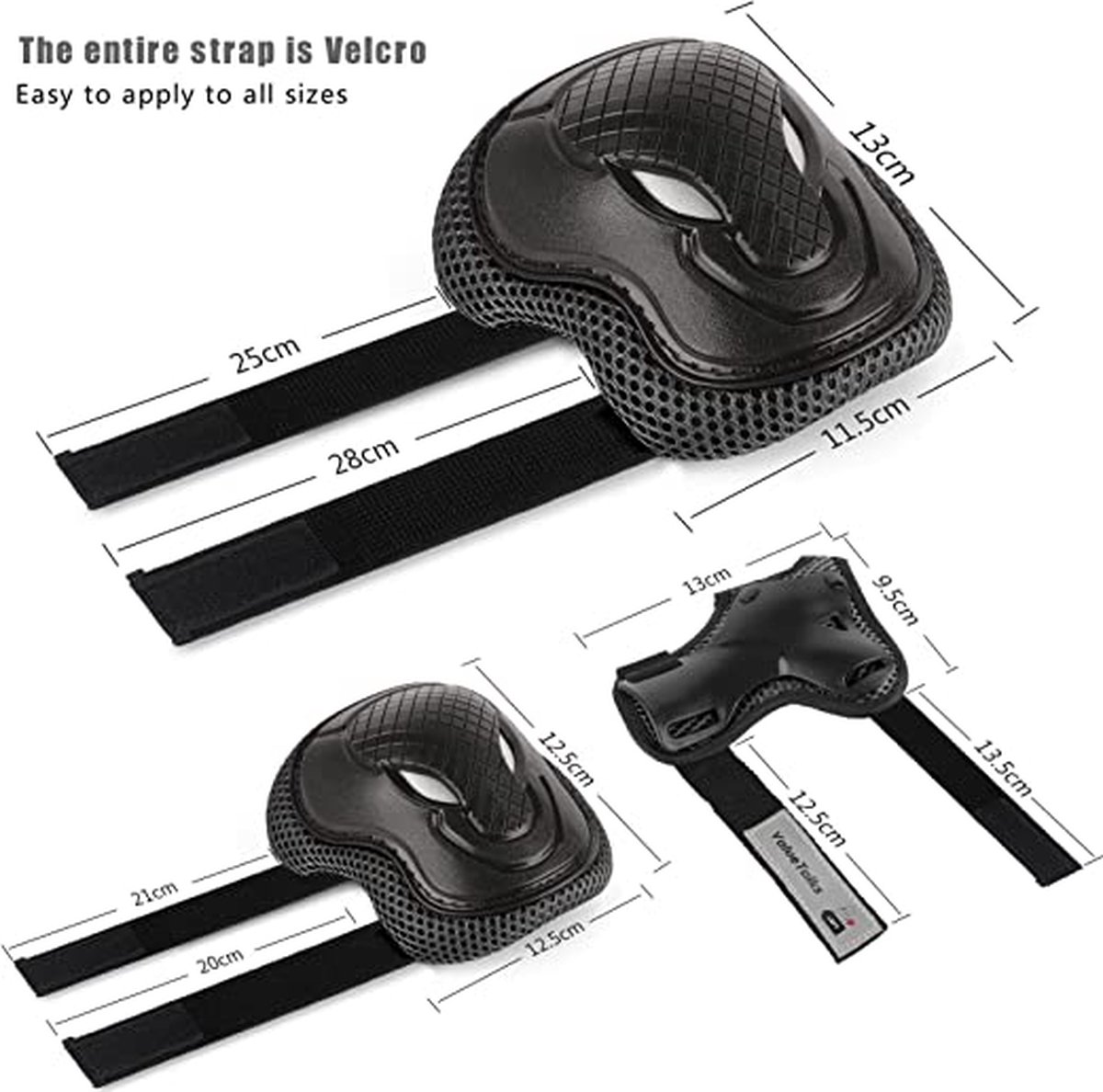Kinderen Helm en Pads Set 7 in 1 Kids Knee Pads Set met verstelbare