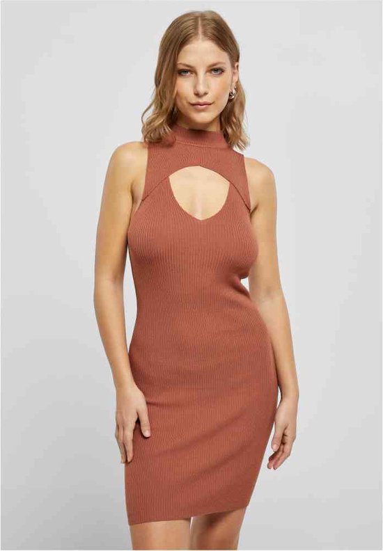 Urban Classics - Cut Out Sleeveless Bodycon jurk - XS - Oranje