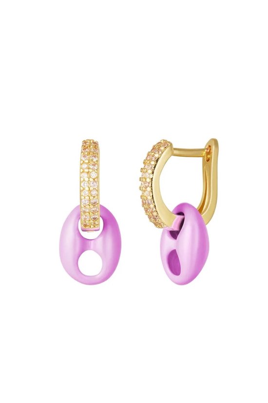 Shell earrings - gold - paars - yehwang | Cadeau voor haar | Tieners | Moederdag