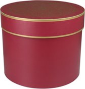 Geschenkdoos | karton | 20cm | Ø25cm | roze/rood/goud | 1 stuks