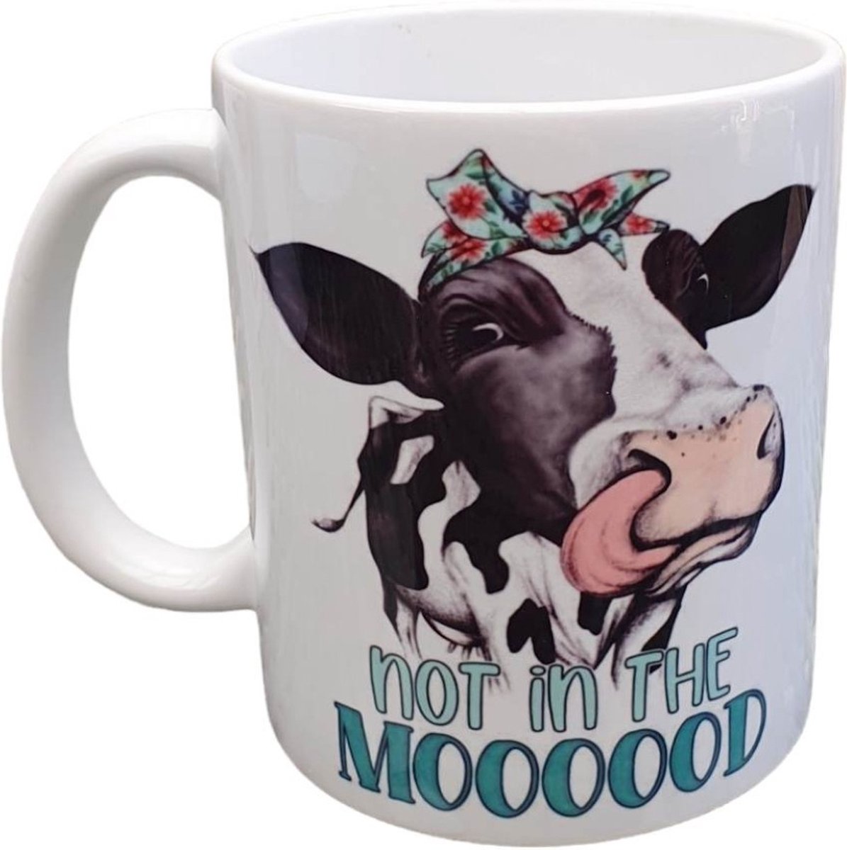 Bedrukte Beker Not in the mood - Koe - Cow - Koffie Mok - Boer - Thee Mug - Gein -Grappig - funny
