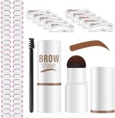 Cosas & Más Wenkbrauw Stempel – Brow Stamp – Make up – Soft brown – Incl. 34 Sjablonen – Waterproof – Cadeau voor haar