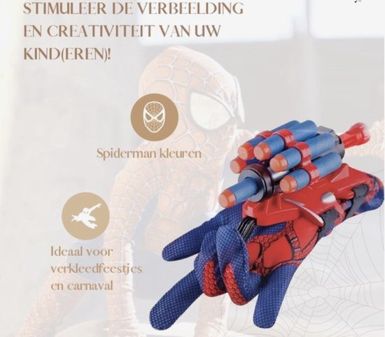 Gant de Lanceur pour Spiderman, 2 Set Gants de Lanceur Spiderman