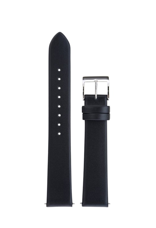 Junghans Max Bill bracelet de montre cuir femme noir - bracelets de montre femme - 17 mm