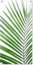 Tuinposter Plant - Groen - Natuur - Wit - 40x80 cm - Wanddecoratie Buiten - Tuinposter - Tuindoek - Schuttingposter - Tuinschilderij