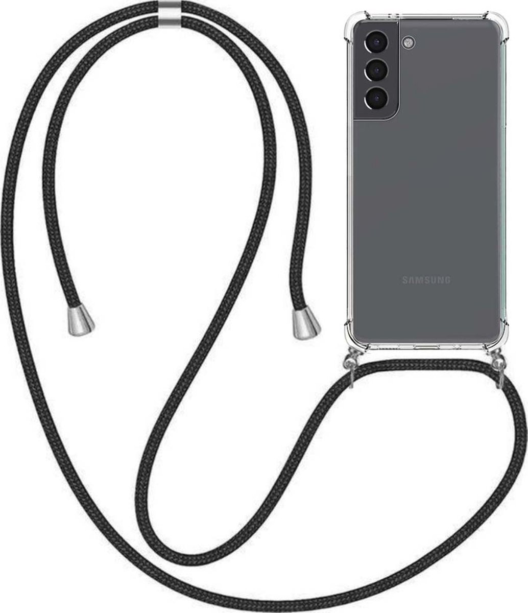Telefoonhoesje Geschikt voor Samsung Galaxy S22 met Koord en Stootrand - TPU Backcover Shockproof met Lanyard - Smartphonica geschikt voor Samsung Galaxy S22
