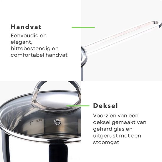 MK Soeppan Met Glazen Deksel - 11L - Geschikt Voor Inductie Gas En Keramisch Vaatwasserbestendig En Pfas Vrij Rvs