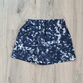 Short tie dye - jongens - korte broek - katoen - navy - maat 92
