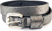 Kidzzbelts leren Meisjeskinderriem Smalle 1712 - Zwart - 55 cm