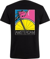 Zwart Neon Tshirt Bike Amsterdam XXL
