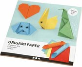 Origamipapier - Afm 15x15 cm - Blauw, Groen, Rood, Oranje, Geel - 80 gr - 5x4 vellen