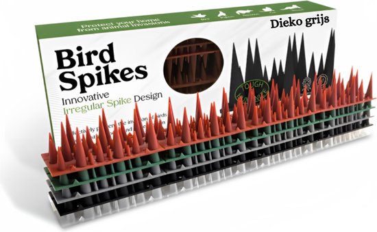 Foto: Dieko vogelpinnen grijs 10 pack 4 meter met schroevenset duivenpinnen anti vogel strip vogelwering volgelverschrikker vogelverjager duivenverjager kattenverjager anti klim strips anti inbraak strips bird spikes 