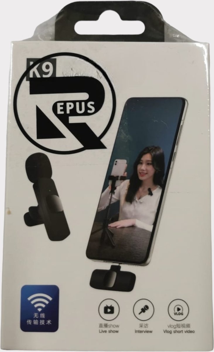 Repus - Mini microphone cravate sans fil - Plug & Play - Enregistrement -  Livestream 