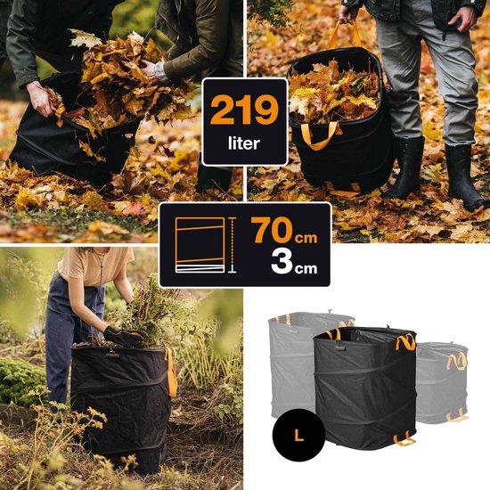 Fiskars Ergo Pop-up tuinafvalzak - Opvouwbaar - 219L van Fiskars — afbeelding 5